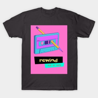 #14 tape cassette with pencil - rewind hijo de p#ta T-Shirt